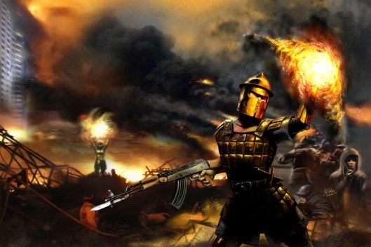 Guns of the Temple Cover art spread